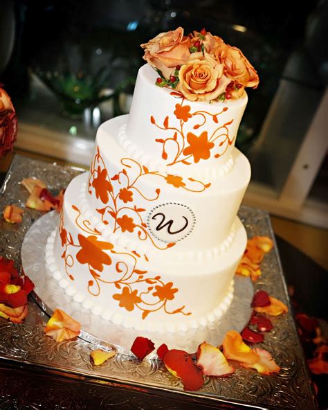 autumn wedding cake designs|elegant fall wedding cakes.